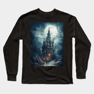 Gothic Futurism Castle in the Old Ancient Forest Long Sleeve T-Shirt